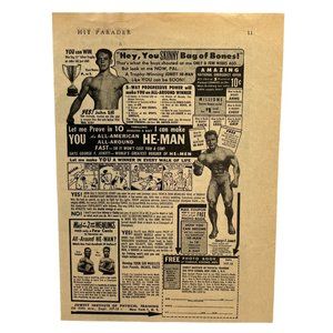 George Jowett Vintage Print Ad 1951 He-Man Body Building Muscle Building System
